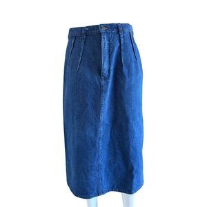 Weathered Blues youth 13/14 blue jean denim vintage 90s high rise cotton midi